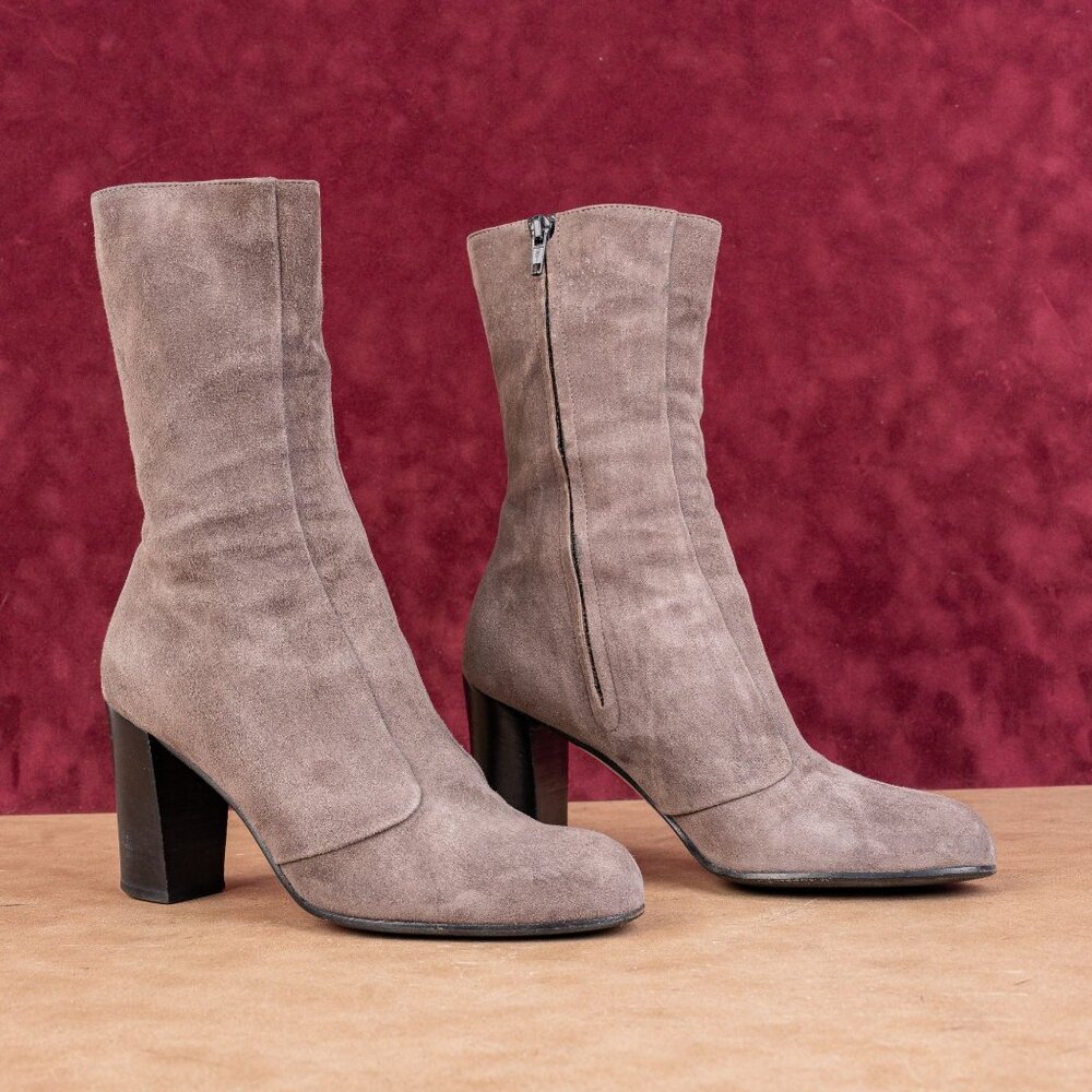 Enrico Antinori Wmn Vintage Retro 90s Brown Suede Dress Fashion Boots 7US EUR37